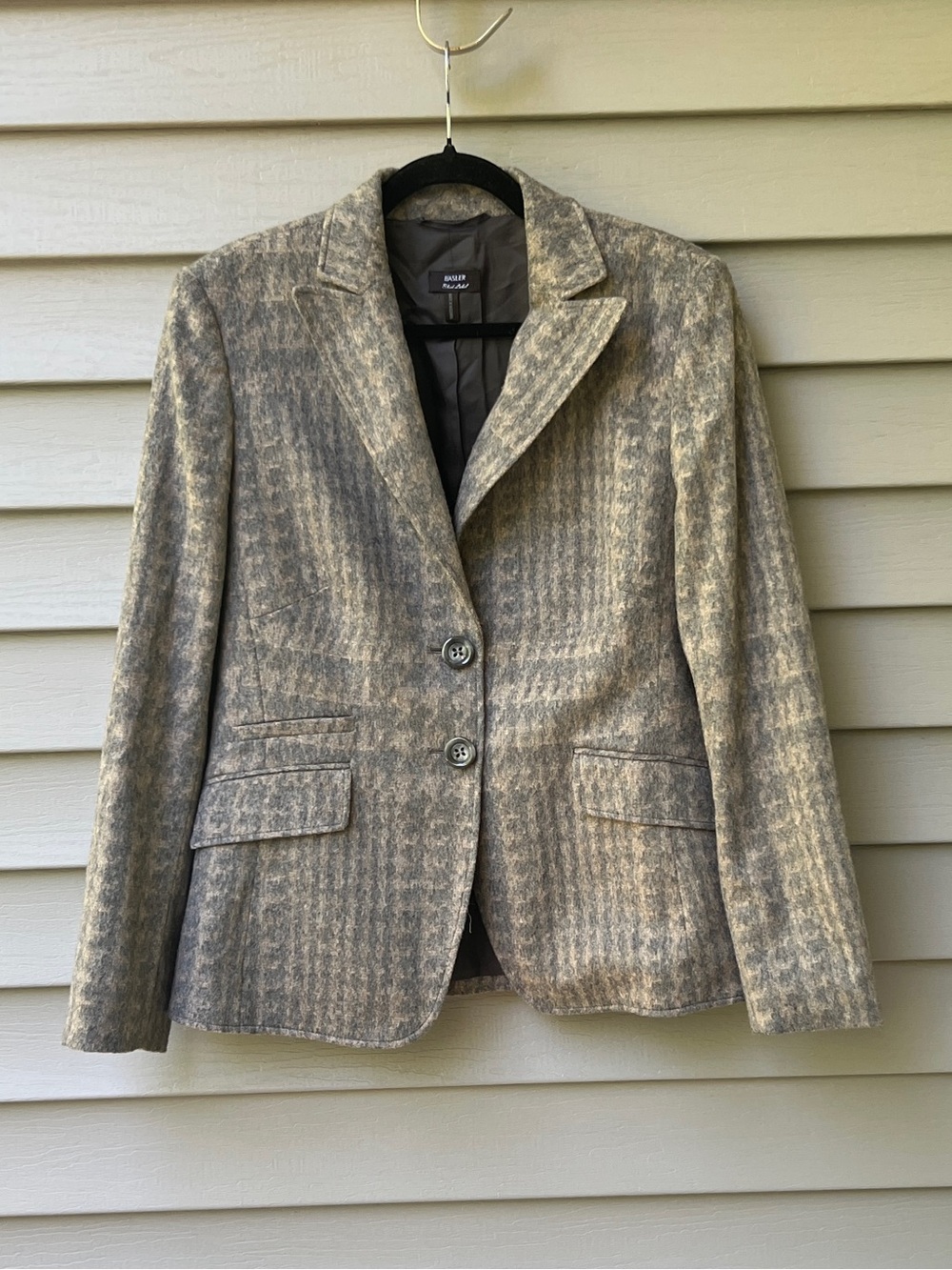 BASLER Virgin Wool Blend Tweed Blazer Tailored EU 40 US 10 Neutral Colors